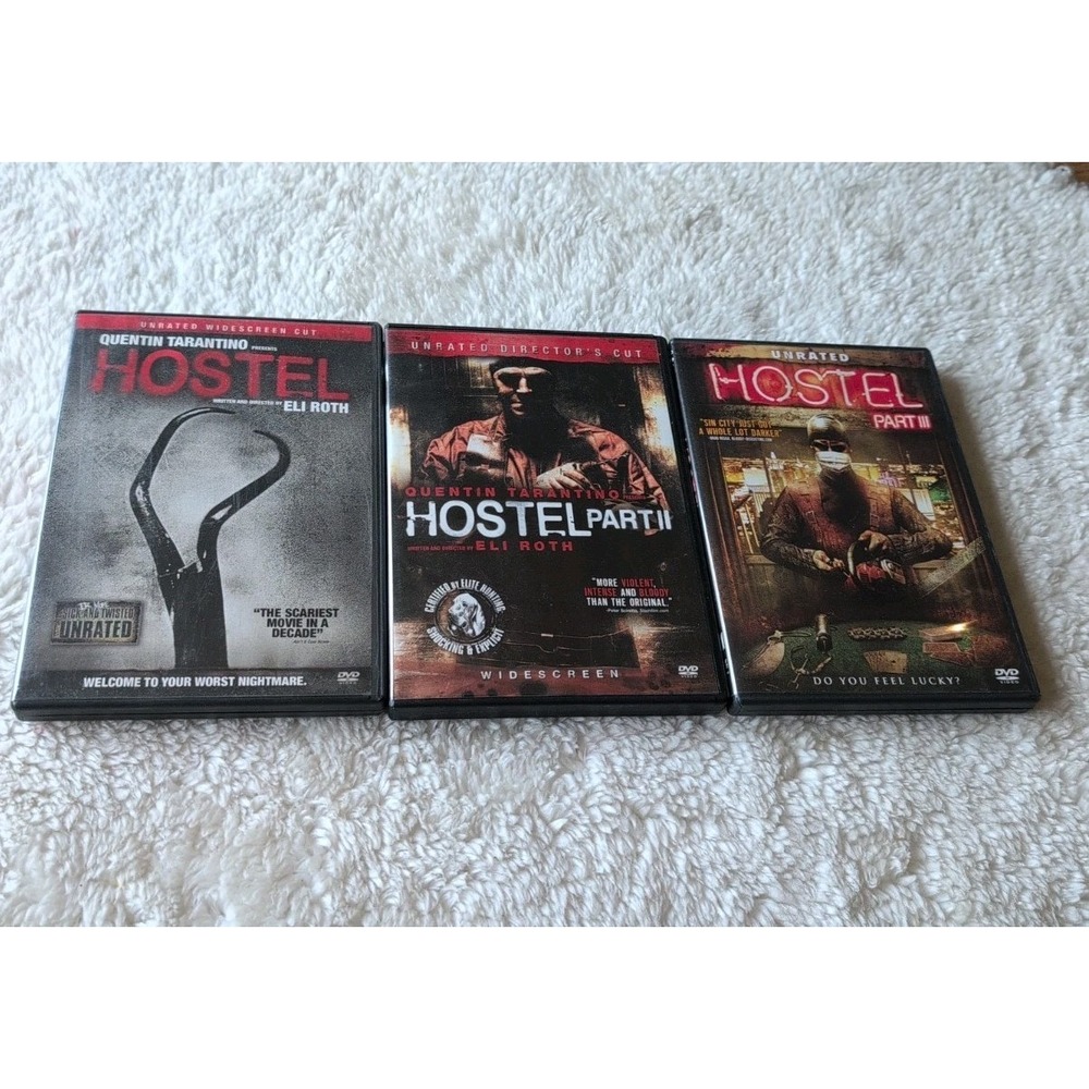 Trilogy Hostel: Parts 1+2+3 (3 DVD) Directed By Quentin Tarantino